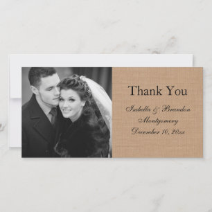 Medium Burlap Thank You Photo Card