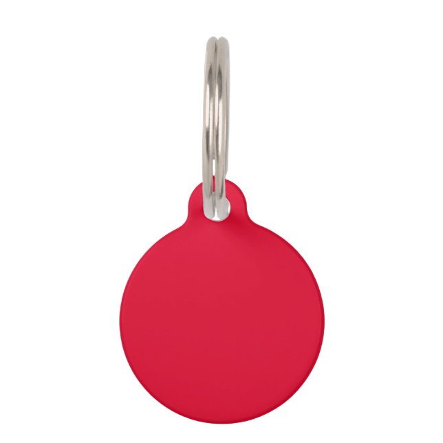 Medium Candy Apple Red Solid Colour Pet Tag (Front)