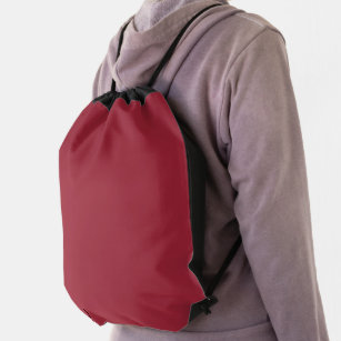 Medium Cardinal Red Solid Colour Drawstring Bag