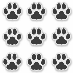 Medium Cat Paw Prints Black Animal Tracks Decals