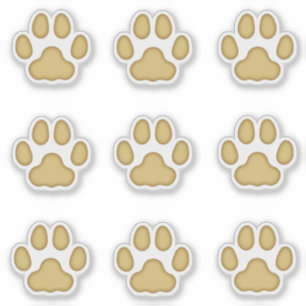 Medium Cat Paw Prints Tan Animal Tracks Decals