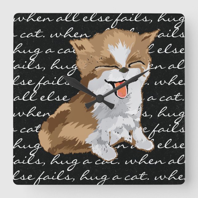Medium Clock "Hug a Cat" (Front)