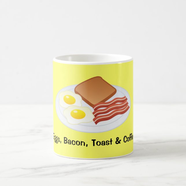 Medium Coffee Cup- Eggs, Bacon, Toast & Coffee Mug (Center)