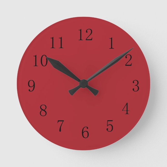 Medium Dark Upsdell Red Kitchen Wall Clock (Front)
