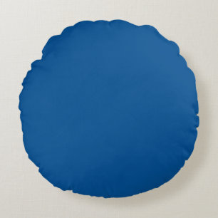 Medium Electric Blue Solid Colour Round Cushion