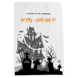 Medium Gift Bag : HALLOWEEN Home (white)