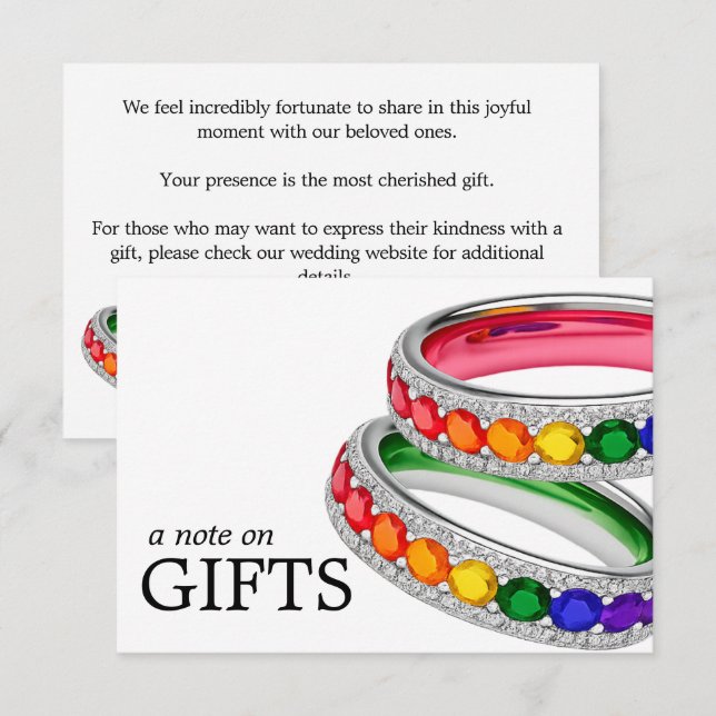 🌈 Medium Gift Note LGBTQ Painted With Love Enclosure Card (Front/Back)