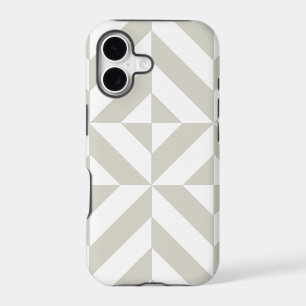 Medium Grey Geometric Deco Cube Pattern