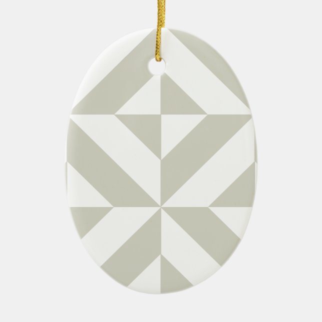Medium Grey Geometric Deco Cube Pattern Ceramic Tree Decoration (Front)