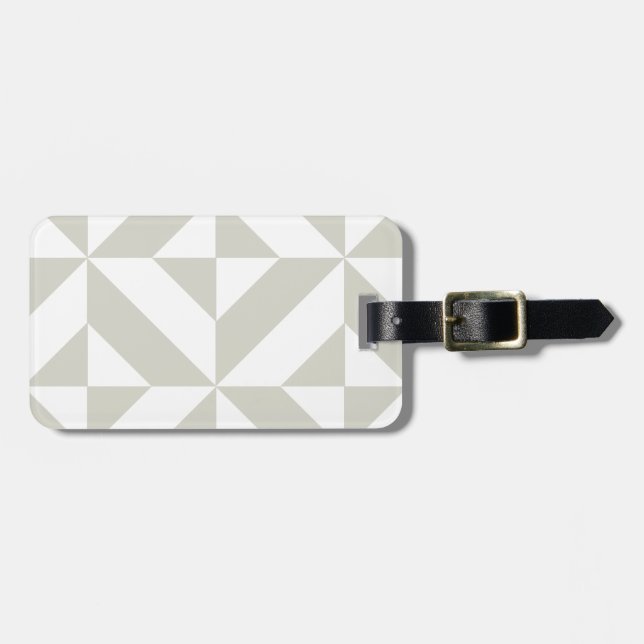 Medium Grey Geometric Deco Cube Pattern Luggage Tag (Front Horizontal)