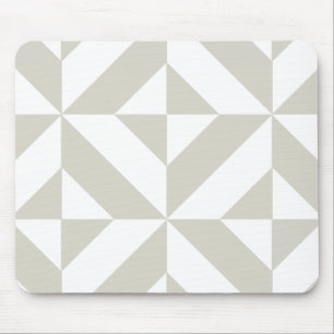 Medium Grey Geometric Deco Cube Pattern Mouse Pad