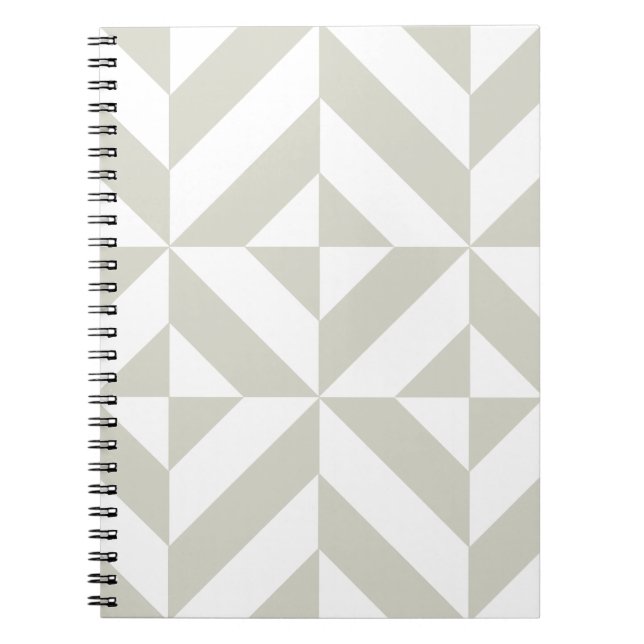 Medium Grey Geometric Deco Cube Pattern Notebook (Front)