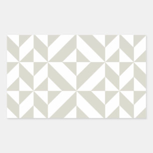 Medium Grey Geometric Deco Cube Pattern Rectangular Sticker