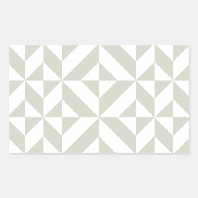 Medium Grey Geometric Deco Cube Pattern Rectangular Sticker (Front)