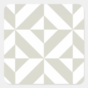 Medium Grey Geometric Deco Cube Pattern Square Sticker