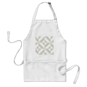 Medium Grey Geometric Deco Cube Pattern Standard Apron