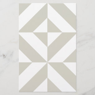 Medium Grey Geometric Deco Cube Pattern Stationery