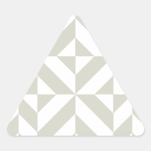 Medium Grey Geometric Deco Cube Pattern Triangle Sticker