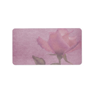 Medium Horizontal Pink Rose Apothecary Label