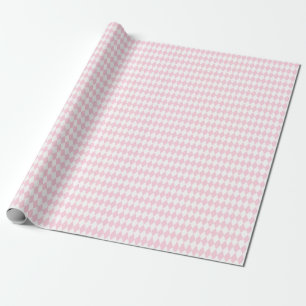 Medium Light Pink and White Harlequin Wrapping Paper