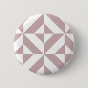 Medium Mauve Geometric Deco Cube Pattern 6 Cm Round Badge