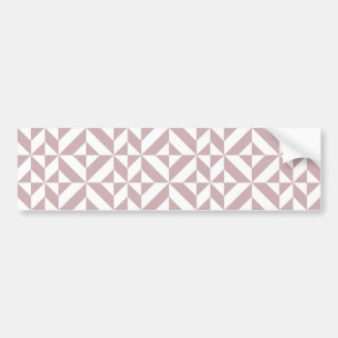 Medium Mauve Geometric Deco Cube Pattern Bumper Sticker