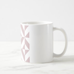 Medium Mauve Geometric Deco Cube Pattern Coffee Mug