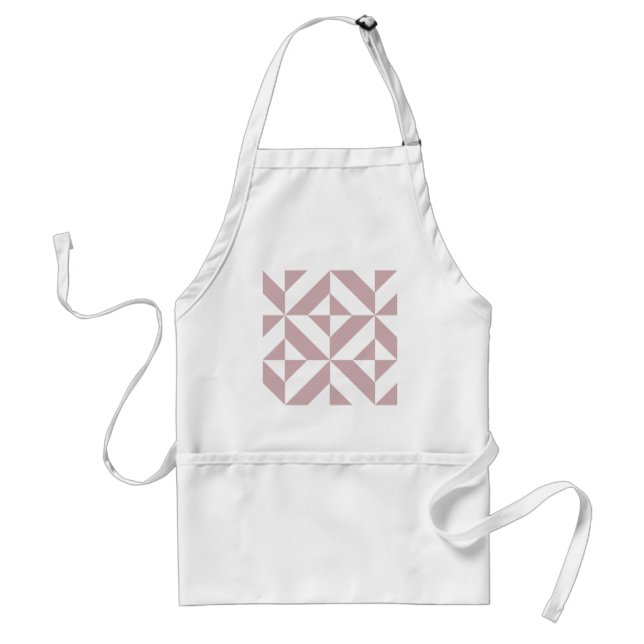 Medium Mauve Geometric Deco Cube Pattern Standard Apron (Front)