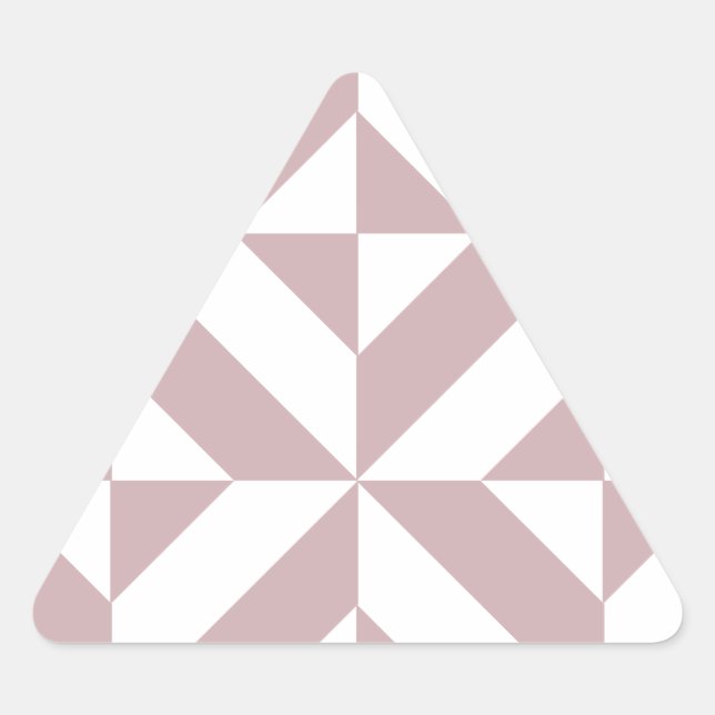 Medium Mauve Geometric Deco Cube Pattern Triangle Sticker (Front)