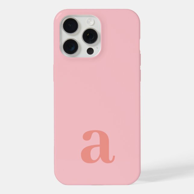 Medium Monogram Letter Pink Minimalist iPhone Case (Back)