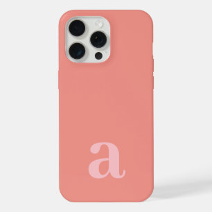 Medium Monogram Letter Pink Minimalist iPhone 15 Pro Max Case