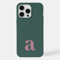 Medium Monogram Letter Sea Green/Purple Minimalist