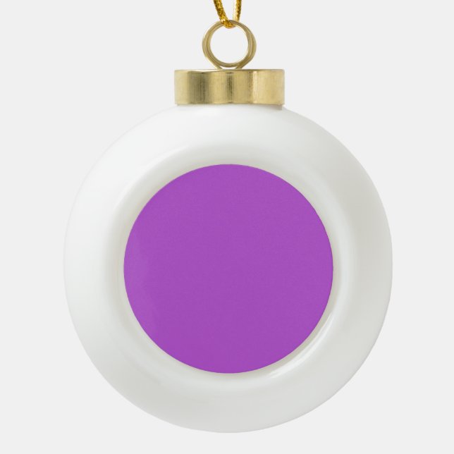 Medium Orchid Bold Colourful Ceramic Ball Christmas Ornament (Front)