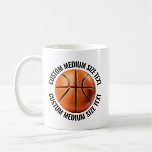 Medium Personalised Text Basketball 11oz. Custom Coffee Mug