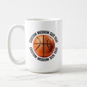 Medium Personalised Text Basketball 15 oz. Custom Coffee Mug
