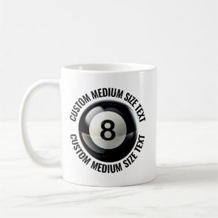 Medium Personalised Text Poll 8 Ball 11oz. Custom Coffee Mug