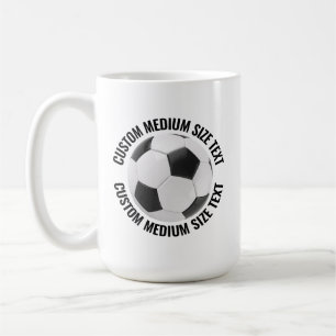Medium Personalised Text Tennis Ball 15 oz. Custom Coffee Mug