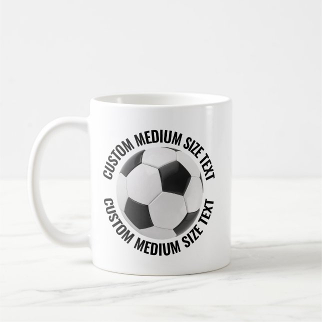 Medium Personalized Text Tennis Ball 11oz. Custom Coffee Mug (Left)