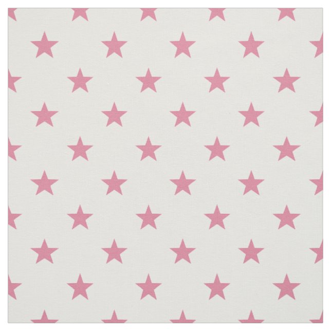 Medium Pink Stars (small scale) Fabric (Swatch)