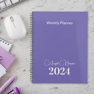 Medium Purple Weekly Monthly Business Planner