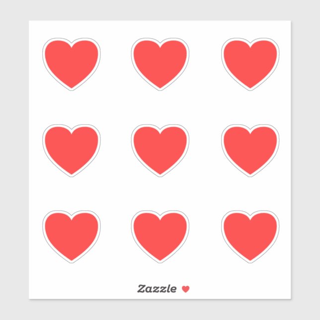 Medium red Hearts pattern (Sheet)