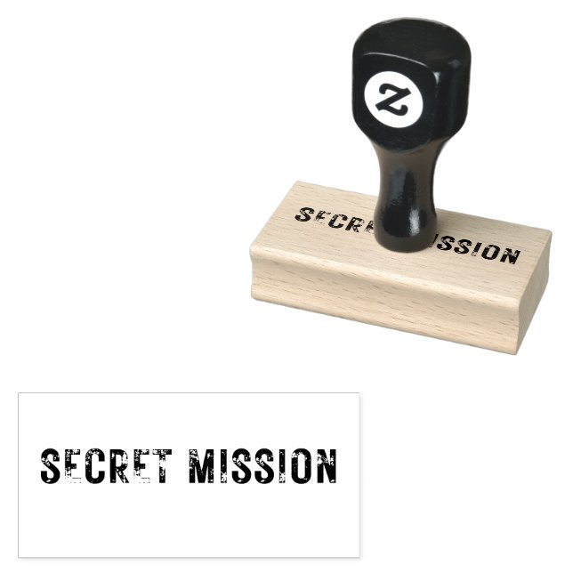 Medium SECRET MISSION Rubber Stamp (Stamped)