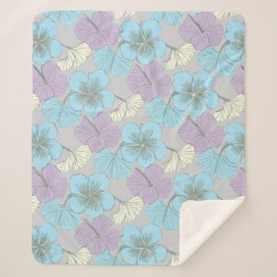 “Medium Sherpa Blanket – Blue & Purple Clover”