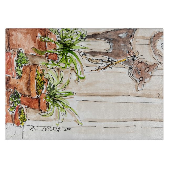 Medium Size Decorative Glass Cutting Board (Front)