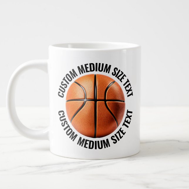 Medium Size Personalised Text Giant Basketball Mug (Left)