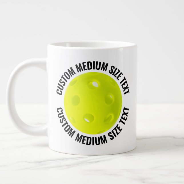 Medium Size Personalised Text Giant Pickleball Mug (Left)