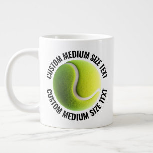 Medium Size Personalised Text Giant Tennis Mug