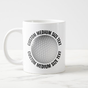 Medium Size Personalised Text Golf Ball Custom Large Coffee Mug