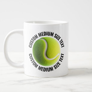 Medium Size Personalised Text Tennis Ball Custom Large Coffee Mug