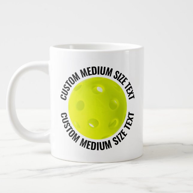 Medium Size Personalized Text Pickleball Custom Large Coffee Mug (Left)